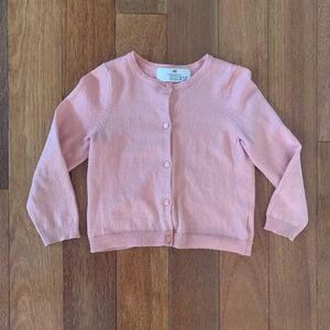 H&M Toddler Girls Pink Cotton Knit Cardigan Sweater 3 4T